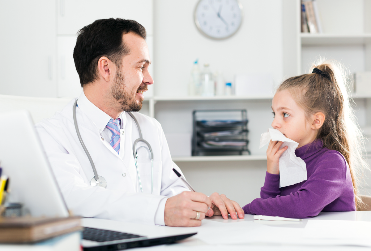 Doctor and young girl.