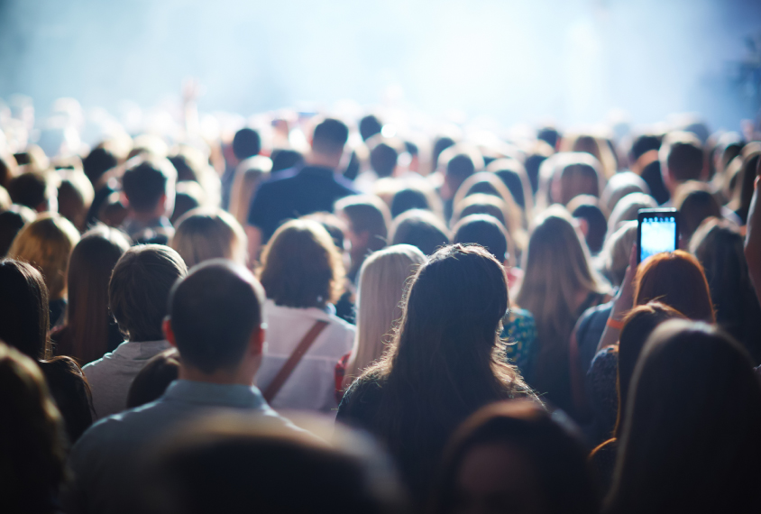 Photograph of a large crowd of people.