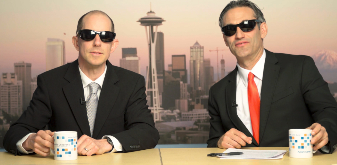 Autism correspondents Raphael Bernier and James Mancini look fly in a pair of sunglasses.