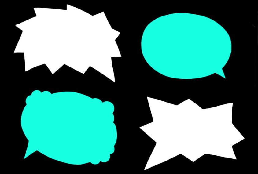 Illustration of empty text bubbles.