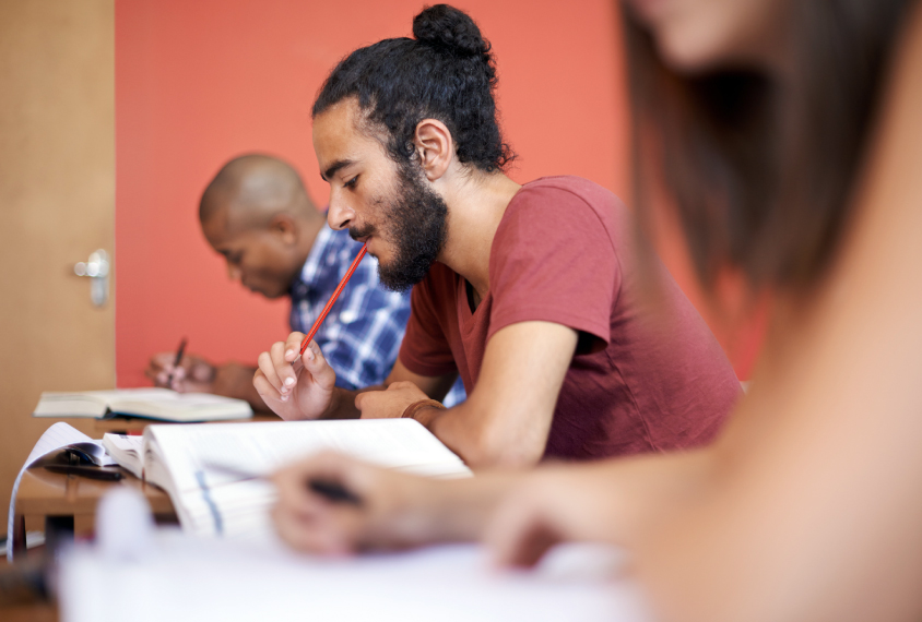 College age students taking a test