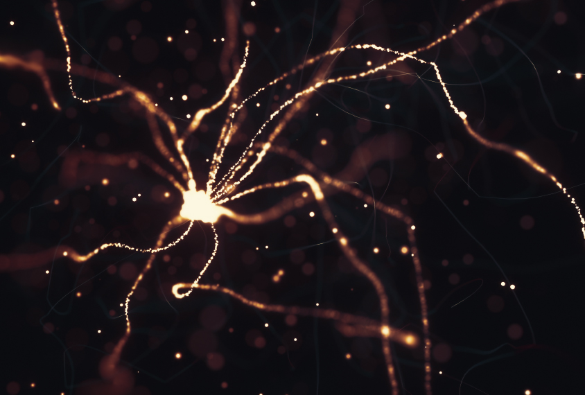 Neurons firing and lighting up