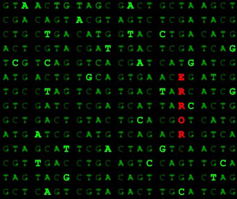 Image of a DNA sequence with the word "error" inserted into it.