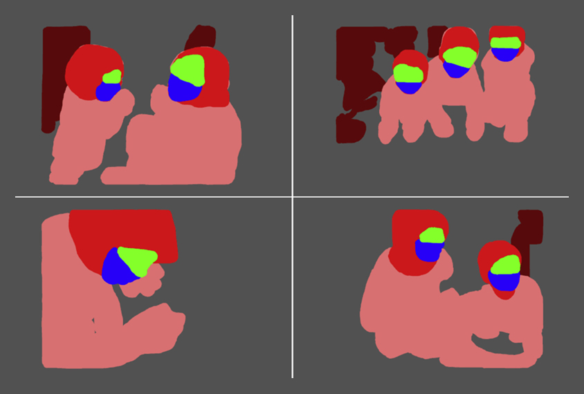 four images show pattern of eye movement