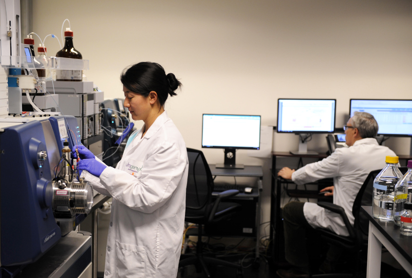 Photograph of lab researchers at Ultragenyx