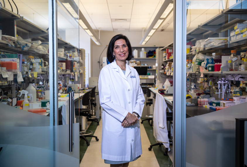 Dr. Huda Zoghbi in her lab.