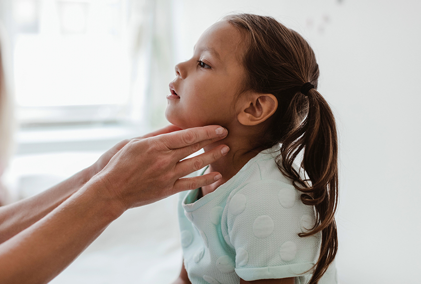 Young child at a medical check-up.