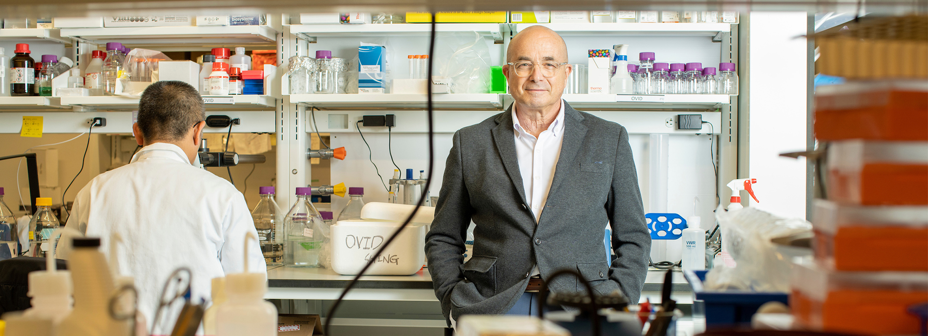 Jeremy Levin portrait in the Ovid Therapeutics Boston lab.