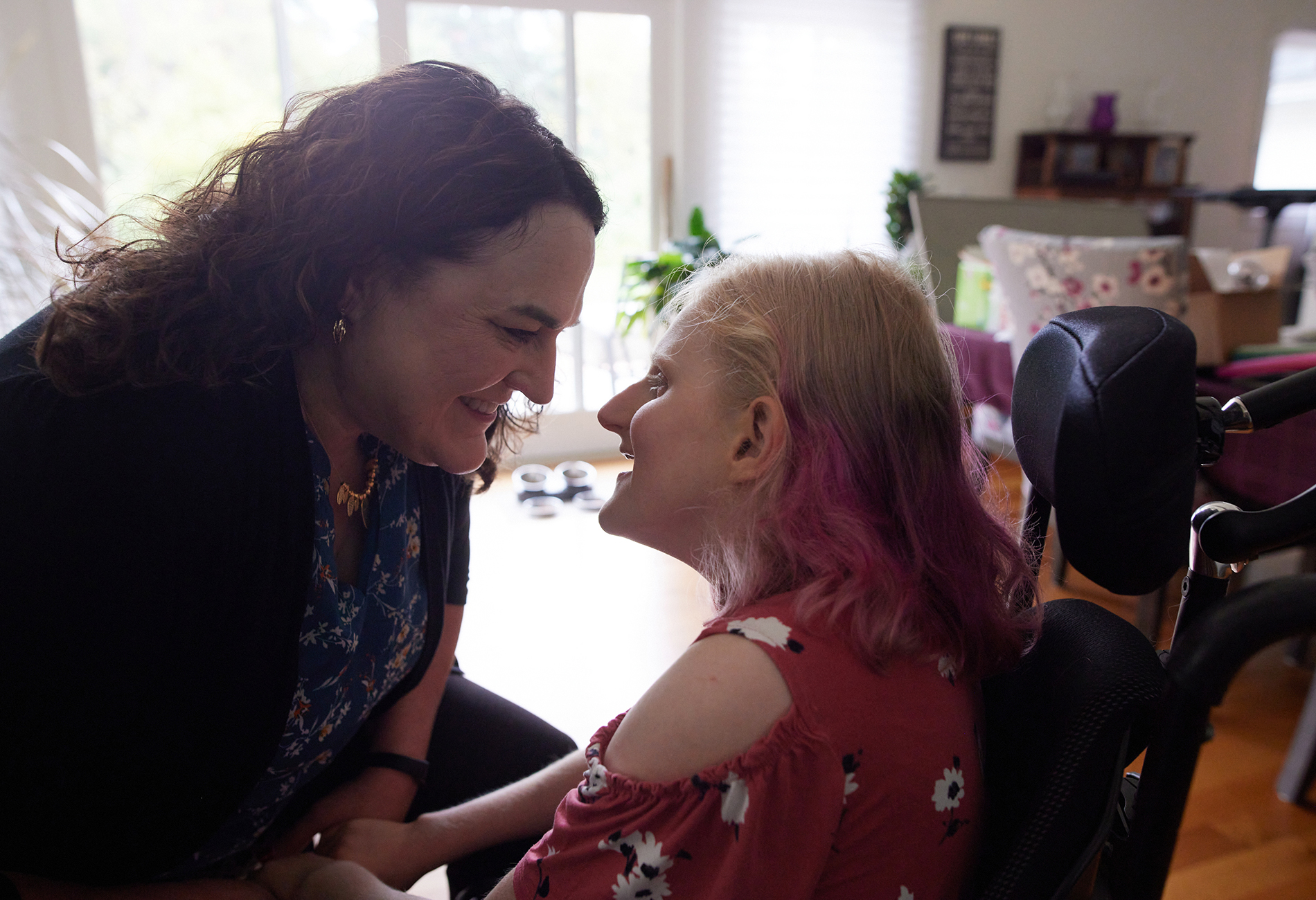 Dr. Rebecca Burdine at home in New Jersey with her daughter, Sophie.