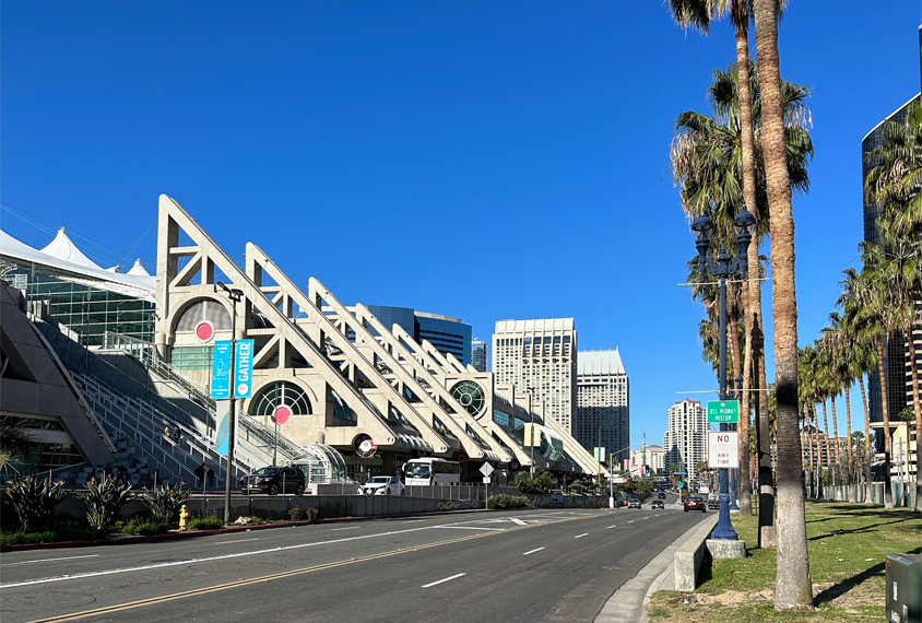 Street view of the San Diego Convention Center.
