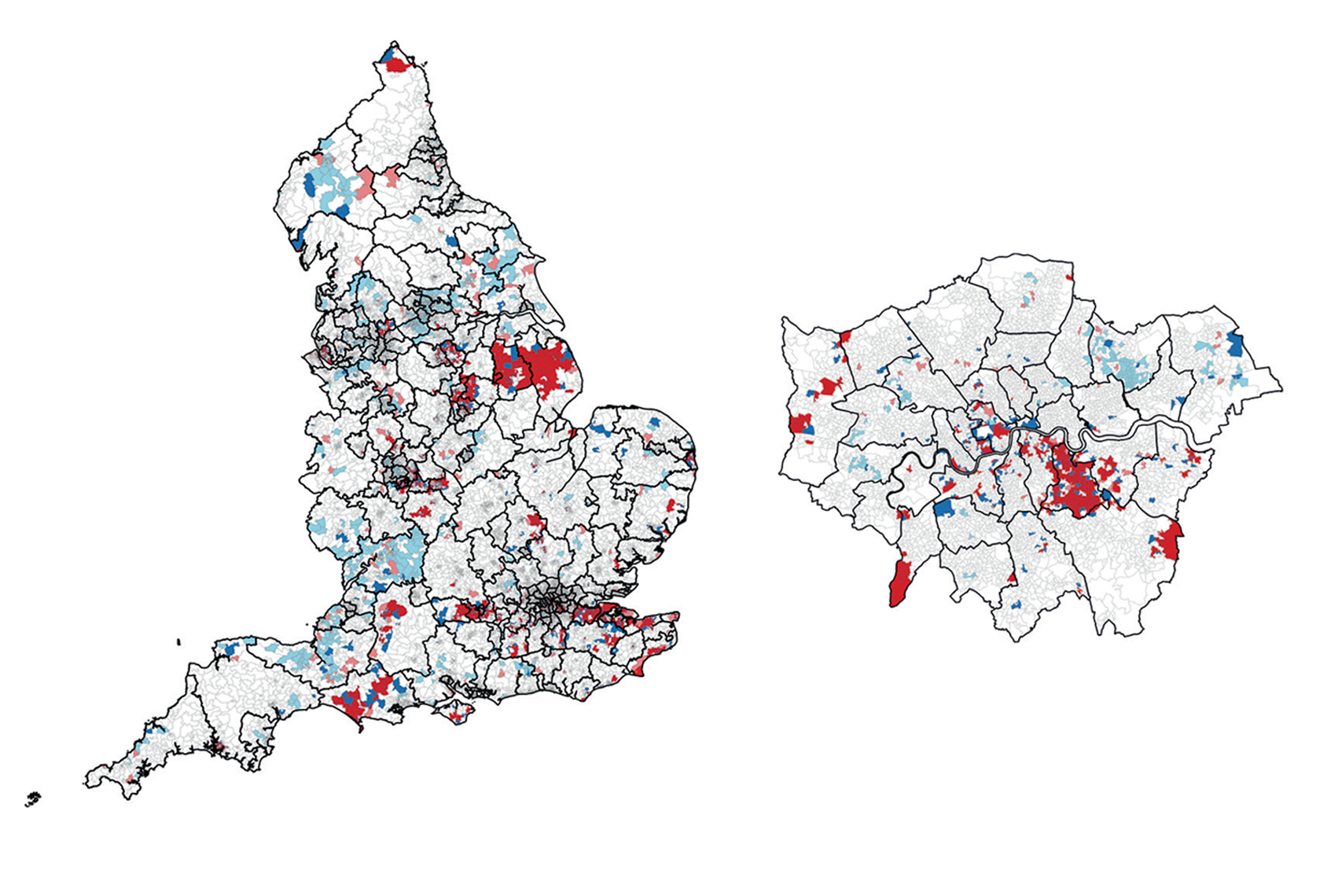 A map of England displaying autism incidence.