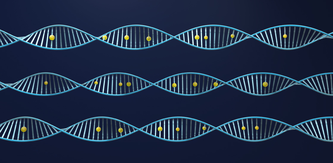 Illustration of DNA methylation.