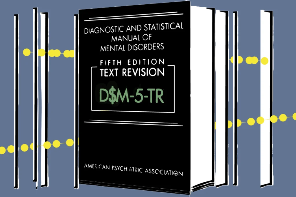 An image of the DSM-5-TR where the S is replaced with a dollar sign