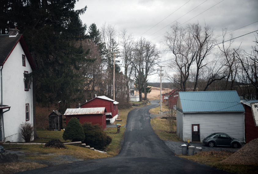 Rural road view in Pennsylvania.