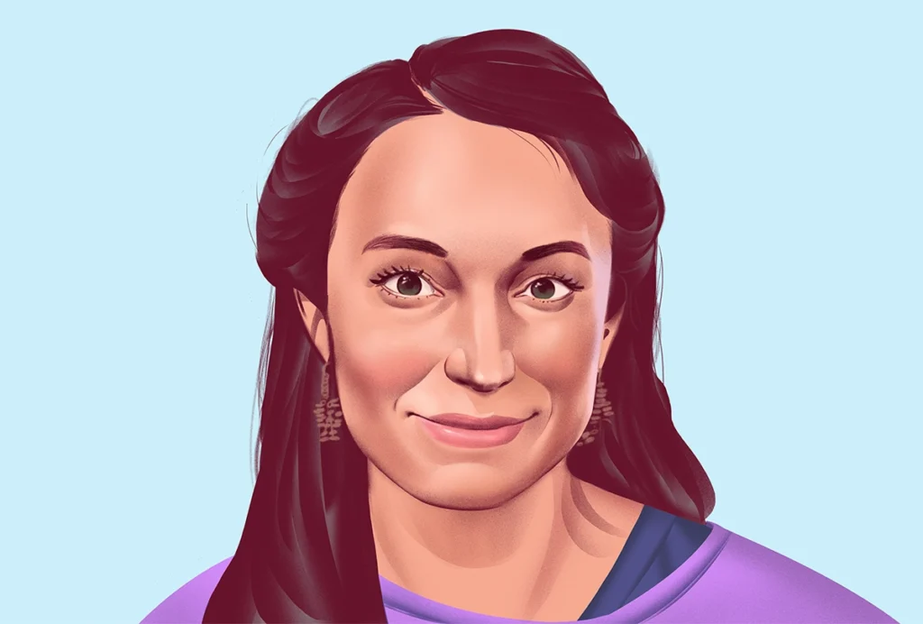 Illustrated portrait of Lauren O’Connell.