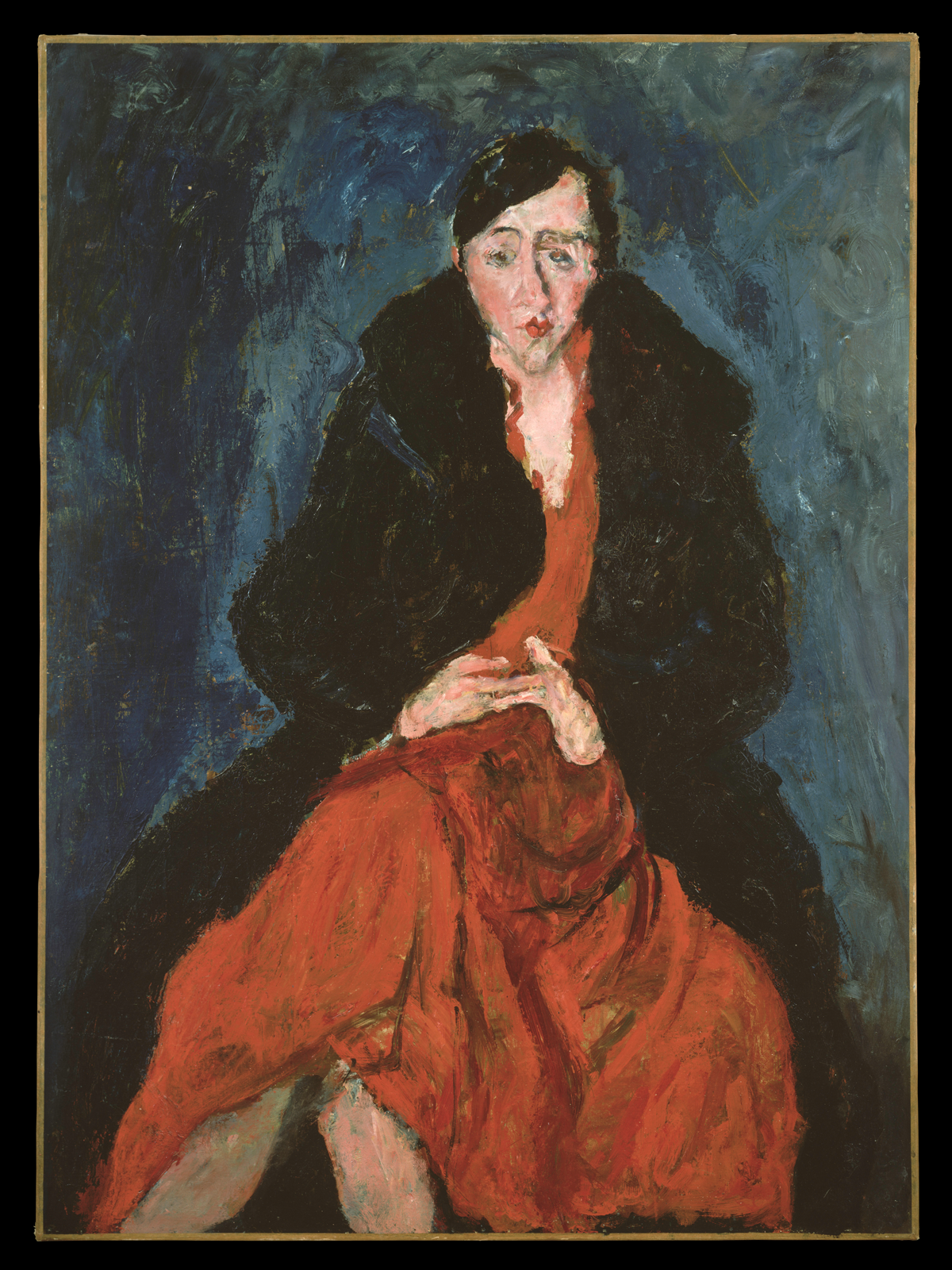 Portrait of the interior designer Madeleine Castaing by the French painter Chaïm Soutine.