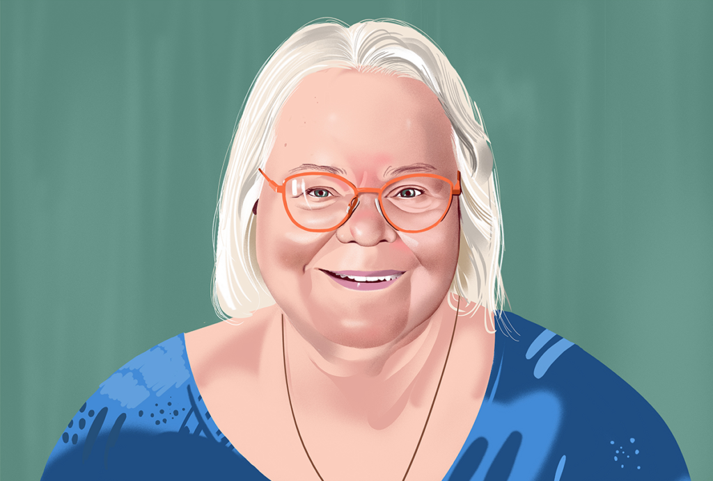Illustrated portrait of Eve Marder