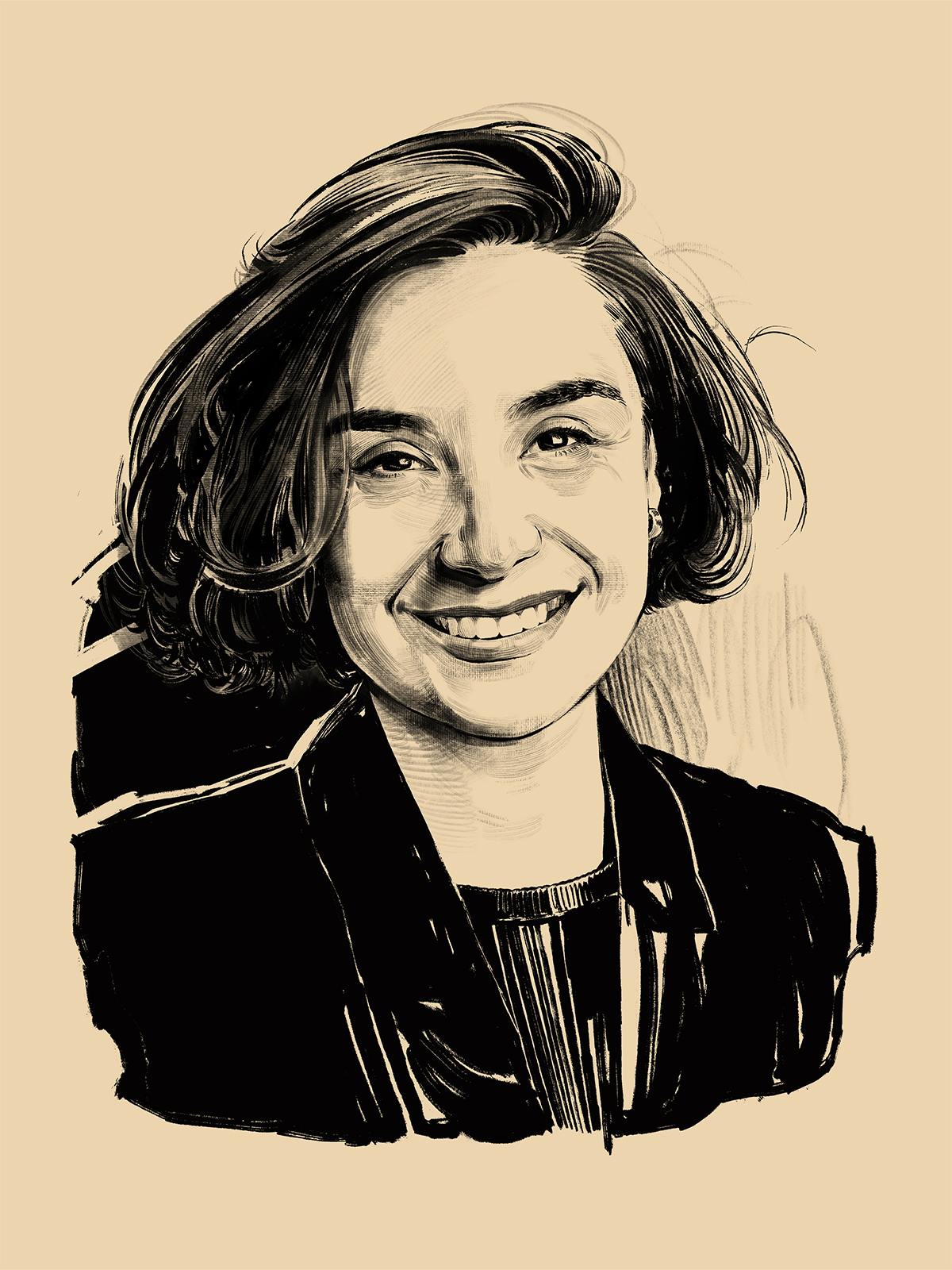 Illustrated portrait of Minerva Contreras.