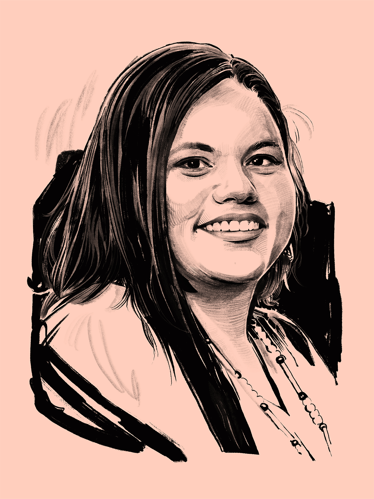 Illustrated portrait of Maeghan Murie-Mazariegos.