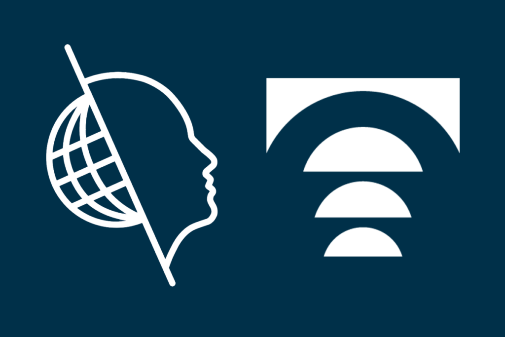 Logos of the Organization for Human Brain Mapping and The Transmitter.