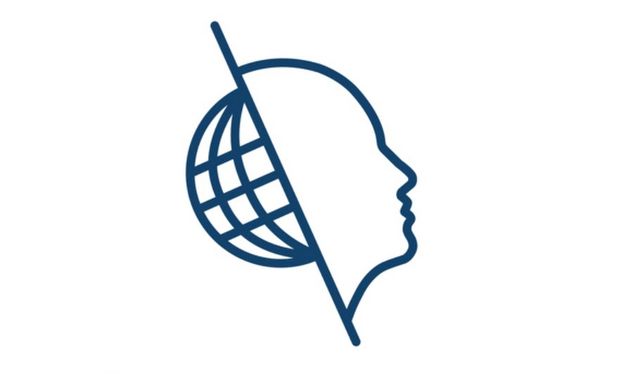 Organization for Human Brain Mapping Logo: sketch of a face in profile merged with a globe.