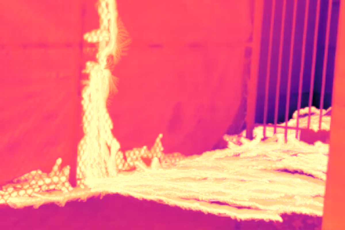 Thermal imaging showing where rats have been over a period of time.