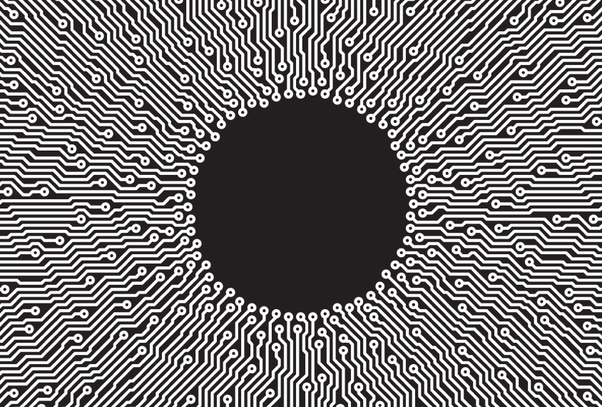 Illustration of a circuit made of sperm-like lines.
