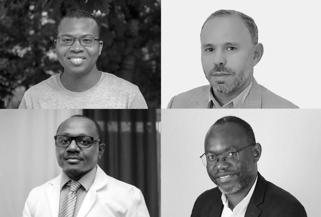 Headshots of Philip Adeniyi, Samir Ahboucha, Willias Masoch and Daniel Gams Massi.