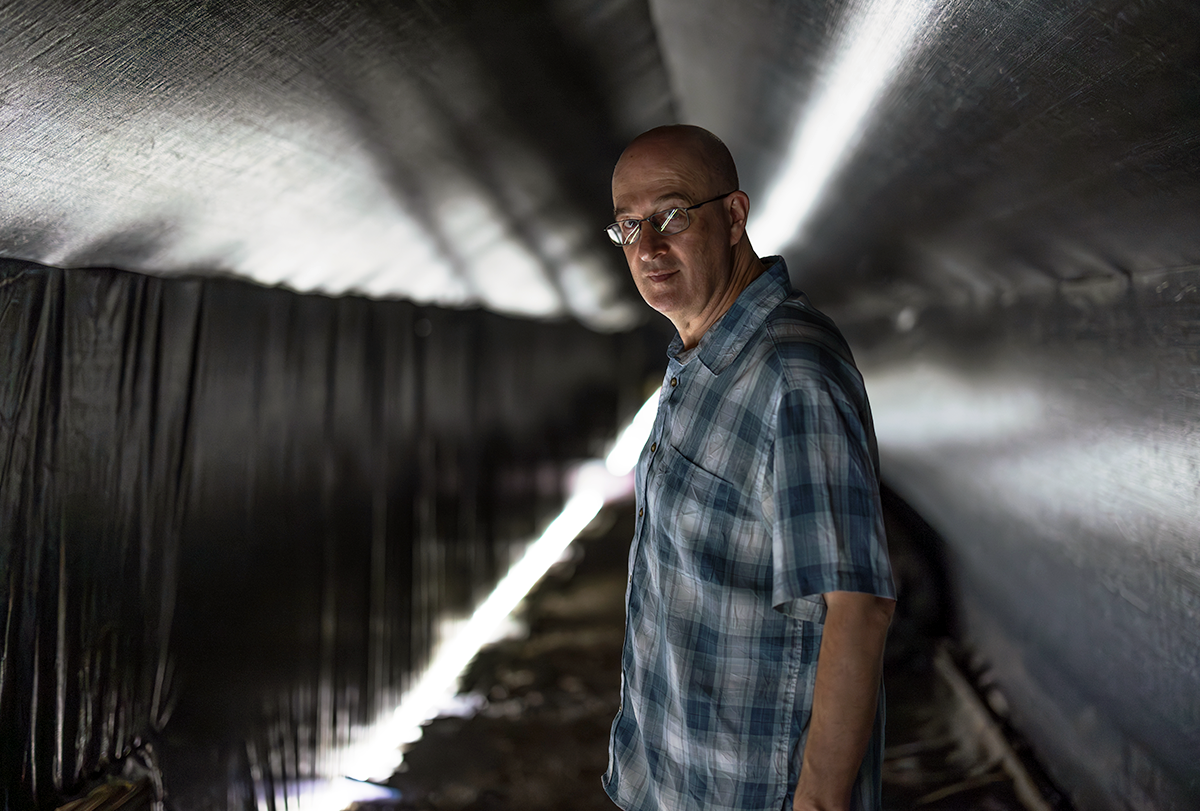 Nachum Ulanovsky in a large tunnel.