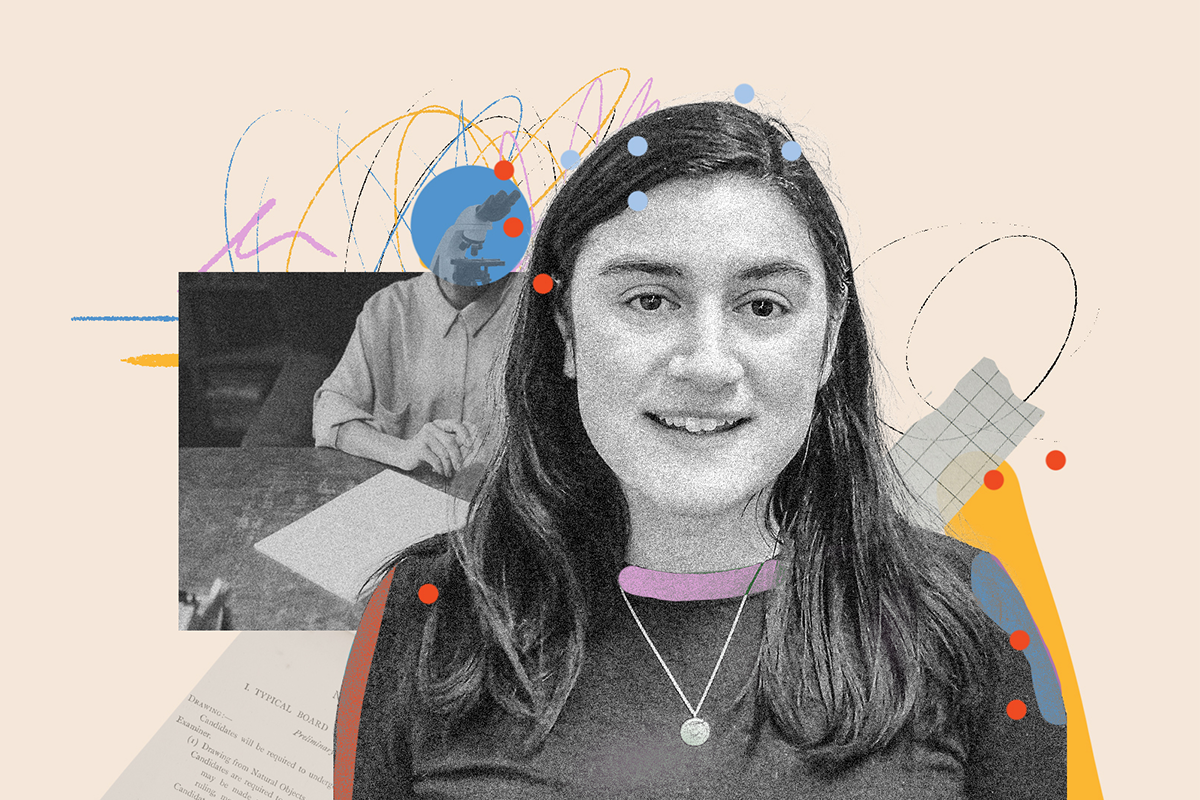 Collage illustration of Shari Wiseman