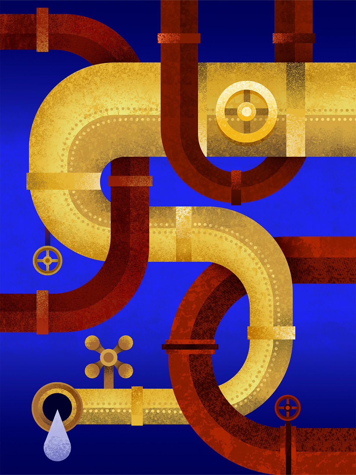 Illustration of a leaking pipe.