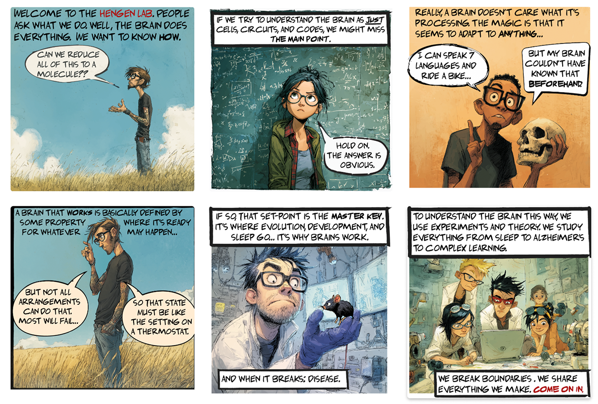 a six panel comic about science.