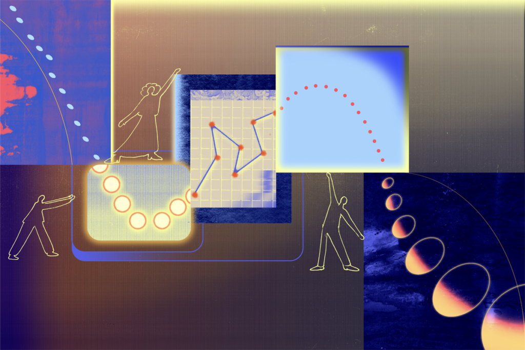 Illustration of people connecting basic science