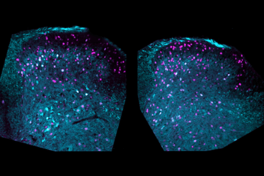 Research image of inhibitory neurons and parvalbumin-expressing neurons.