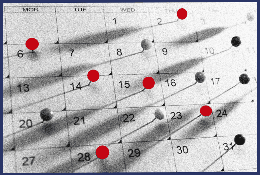 Calendar with deadline.