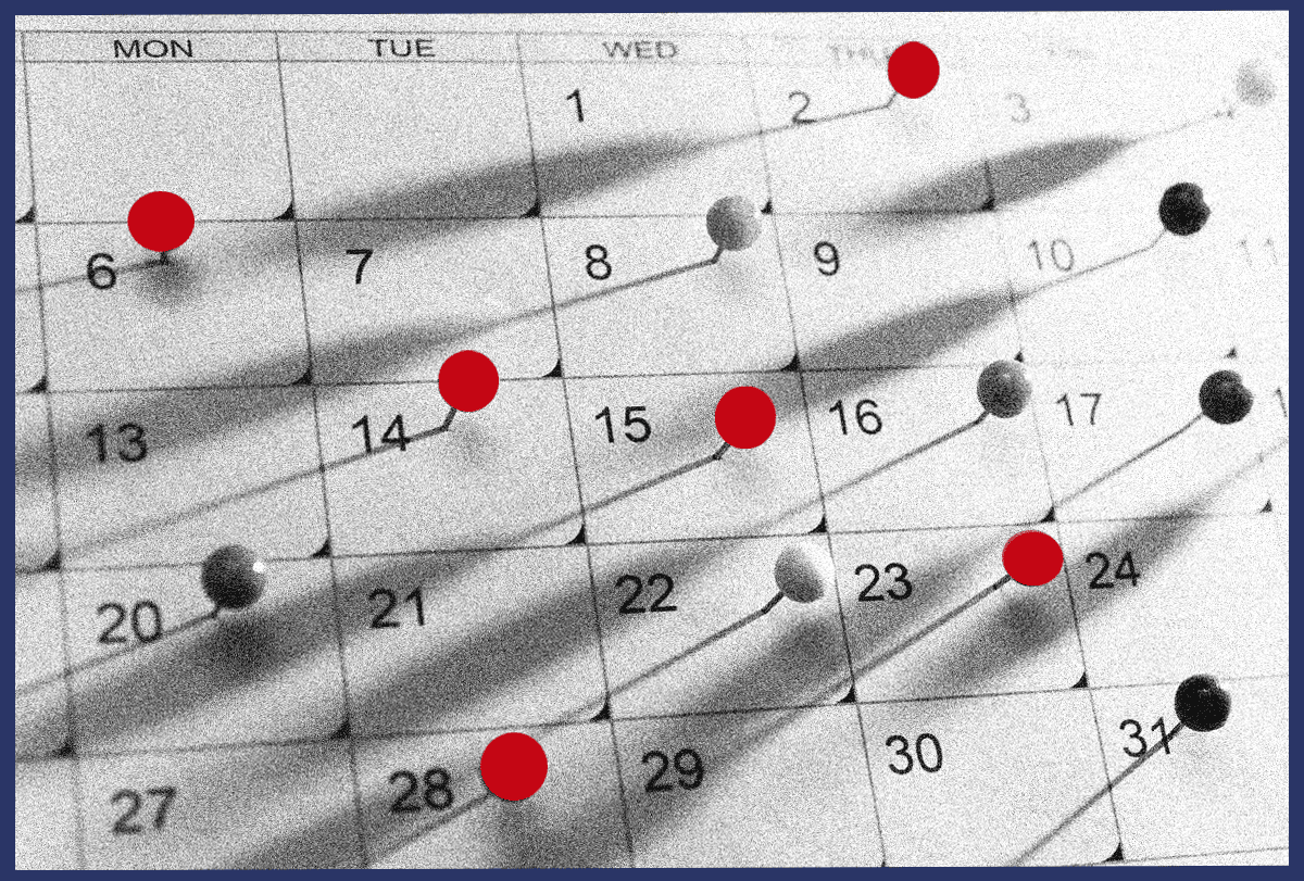 Calendar with deadline.