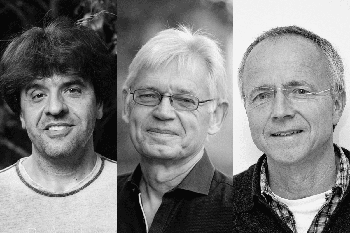 Headshots of Karl Deisseroth, Peter Hegemann and Georg Nagel.
