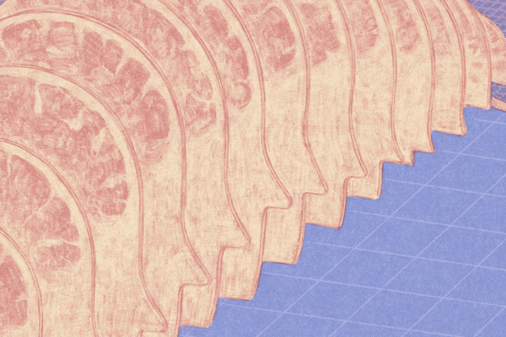 Illustration of a bridge shaped like minds.